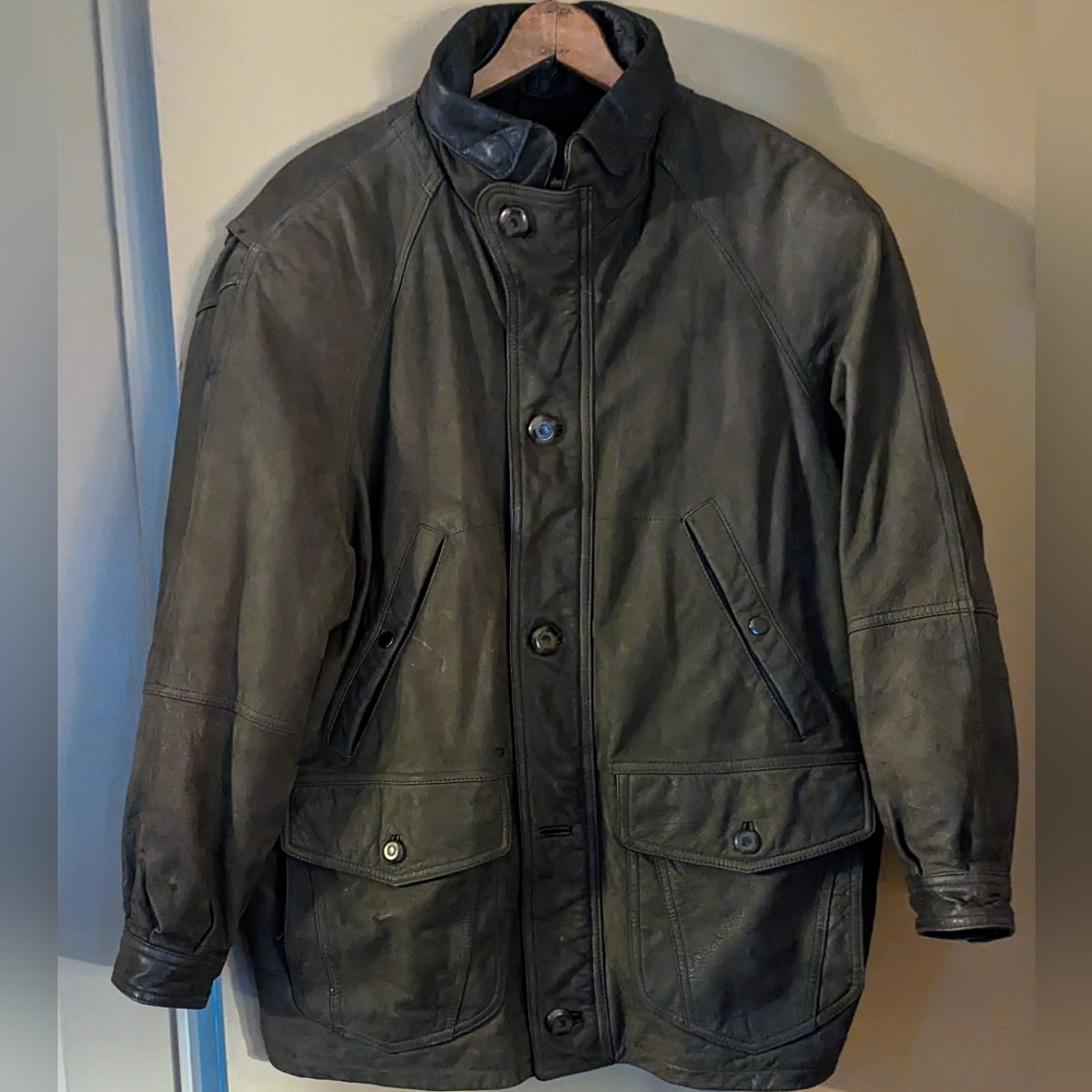 HugeSale ! SavileRow Men's Leather & Wool Lined Vintage Jachet